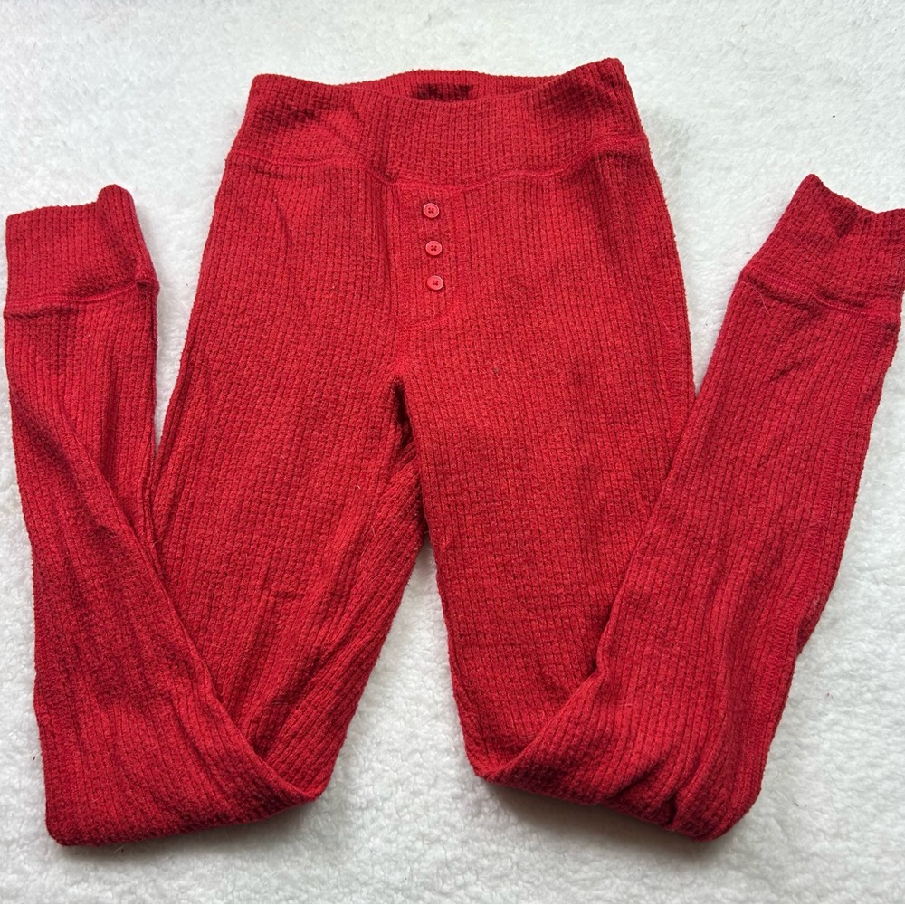 Aerie Red Knit Leggings
